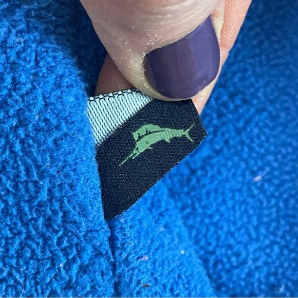 Tommy Bahama Mens L blue fleece pullover 1/4 Zip Athleisure active - Picture 12 of 13